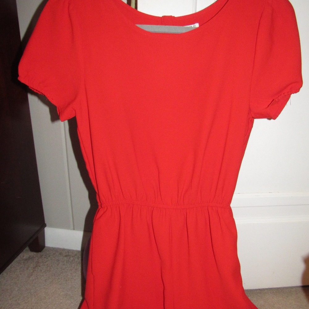 Bright red/orange summer romper